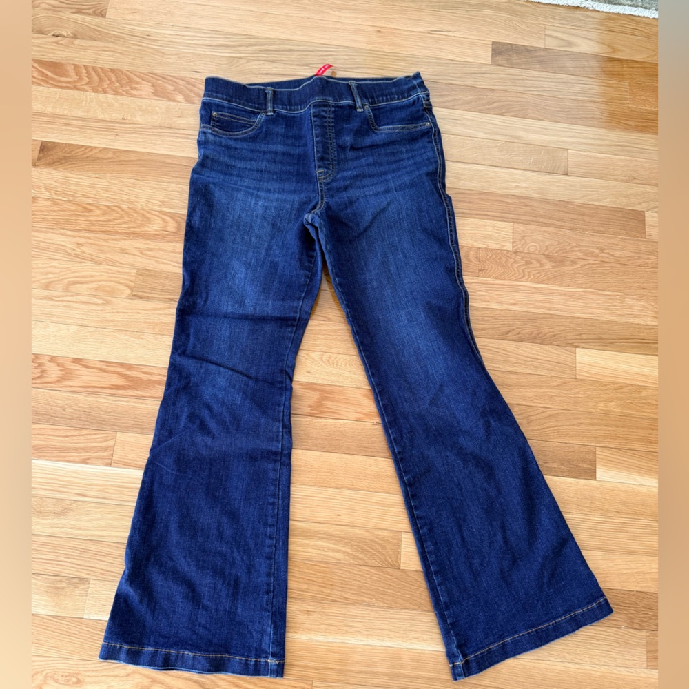 SPANX Dark Blue Flare & Wide Leg Jeans